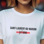 T-Shirt Blanc Saint-Laurent-du-Maroni je t'aime Pour femme-2