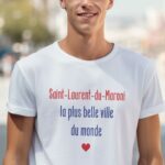 T-Shirt Blanc Saint-Laurent-du-Maroni la plus belle ville du monde Pour homme-1