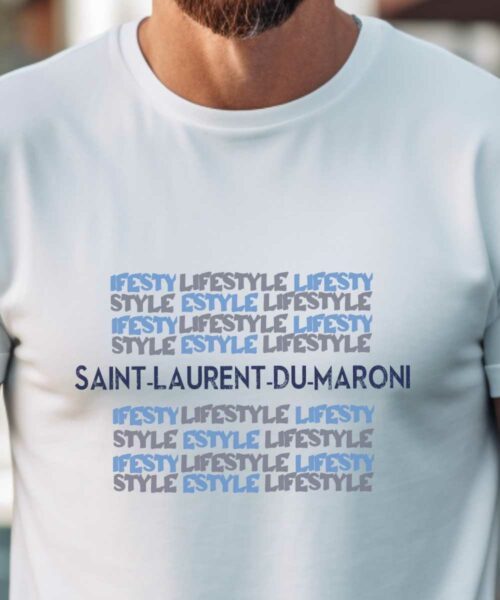 T-Shirt Blanc Saint-Laurent-du-Maroni lifestyle Pour homme-1