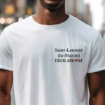 T-Shirt Blanc Saint-Laurent-du-Maroni mon amour Pour homme-1