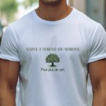 T-Shirt Blanc Saint-Laurent-du-Maroni pour plus de vert Pour homme-1