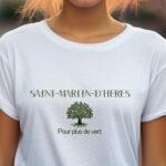 T-Shirt Blanc Saint-Martin-d'Hères pour plus de vert Pour femme-1