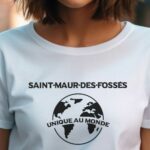 T-Shirt Blanc Saint-Maur-des-Fossés unique au monde Pour femme-1
