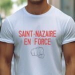 T-Shirt Blanc Saint-Nazaire en force Pour homme-2