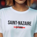 T-Shirt Blanc Saint-Nazaire je t'aime Pour femme-2