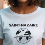 T-Shirt Blanc Saint-Nazaire unique au monde Pour femme-1