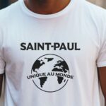T-Shirt Blanc Saint-Paul unique au monde Pour homme-2