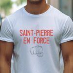 T-Shirt Blanc Saint-Pierre en force Pour homme-2