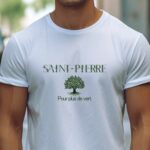 T-Shirt Blanc Saint-Pierre pour plus de vert Pour homme-1
