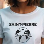 T-Shirt Blanc Saint-Pierre unique au monde Pour femme-1