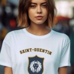 T-Shirt Blanc Saint-Quentin blason Pour femme-1