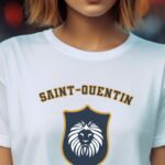 T-Shirt Blanc Saint-Quentin blason Pour femme-2