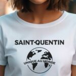 T-Shirt Blanc Saint-Quentin unique au monde Pour femme-1