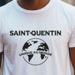 T-Shirt Blanc Saint-Quentin unique au monde Pour homme-2