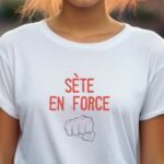 T-Shirt Blanc Sète en force Pour femme-2