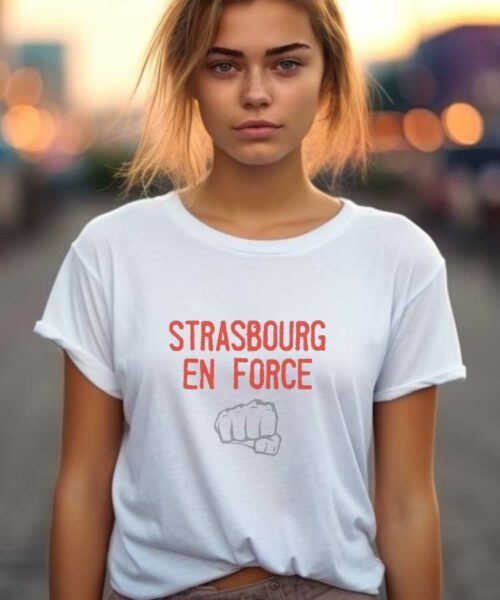 T-Shirt Blanc Strasbourg en force Pour femme-1