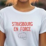 T-Shirt Blanc Strasbourg en force Pour femme-2