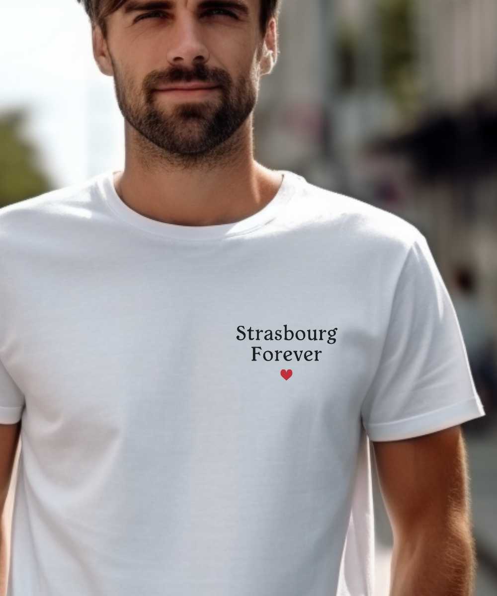 T-Shirt Blanc Strasbourg forever Pour homme-2