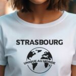 T-Shirt Blanc Strasbourg unique au monde Pour femme-1