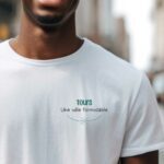 T-Shirt Blanc Tours une ville formidable Pour homme-1