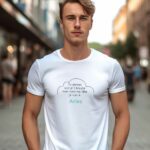 T-Shirt Blanc Tu penses que je t'écoute mais dans ma tête je suis à Arles Pour homme-2