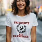 T-Shirt Blanc Université Aix-en-Provence Pour femme-2