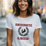 T-Shirt Blanc Université Ajaccio Pour femme-2