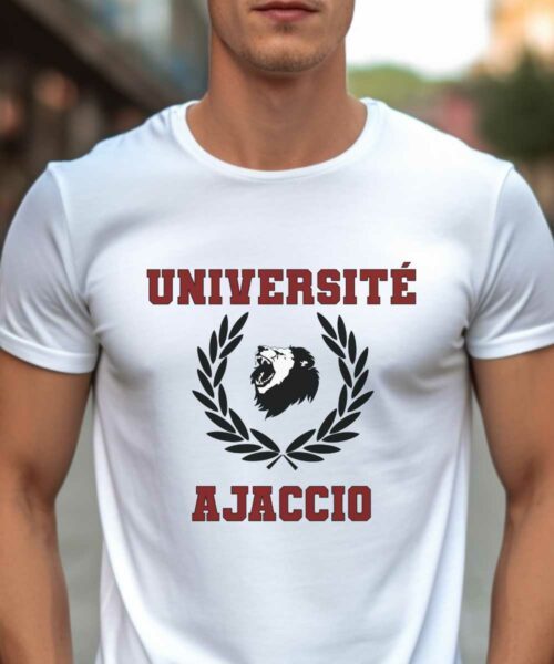 T-Shirt Blanc Université Ajaccio Pour homme-1