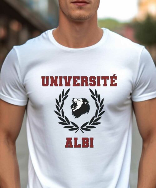 T-Shirt Blanc Université Albi Pour homme-1