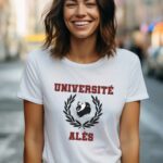 T-Shirt Blanc Université Alès Pour femme-2