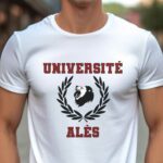 T-Shirt Blanc Université Alès Pour homme-1