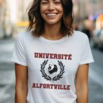 T-Shirt Blanc Université Alfortville Pour femme-2