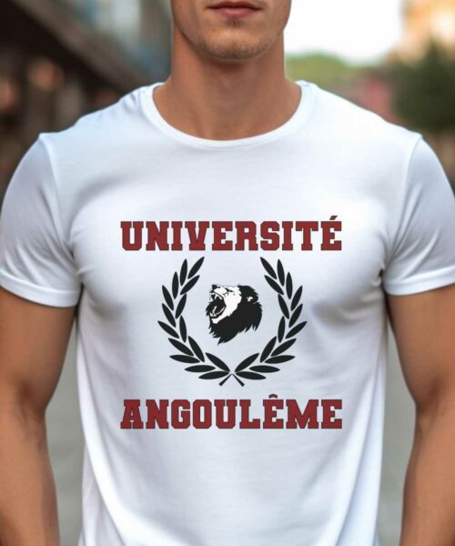 T-Shirt Blanc Université Angoulême Pour homme-1