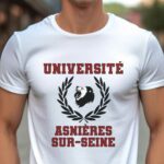 T-Shirt Blanc Université Asnières-sur-Seine Pour homme-1