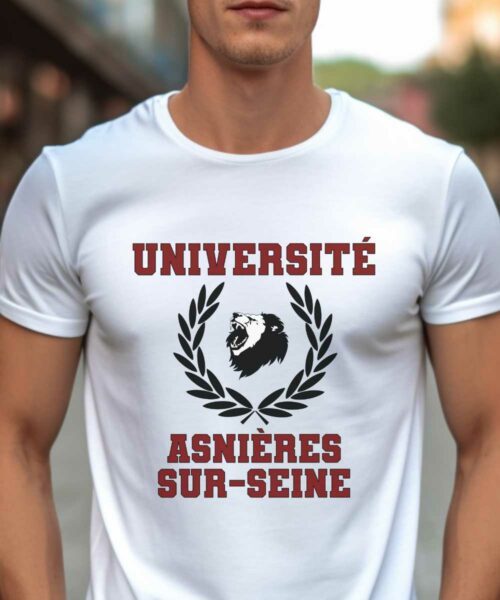 T-Shirt Blanc Université Asnières-sur-Seine Pour homme-1