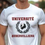 T-Shirt Blanc Université Aubervilliers Pour homme-1