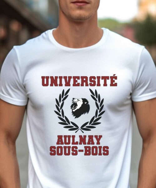 T-Shirt Blanc Université Aulnay-sous-Bois Pour homme-1