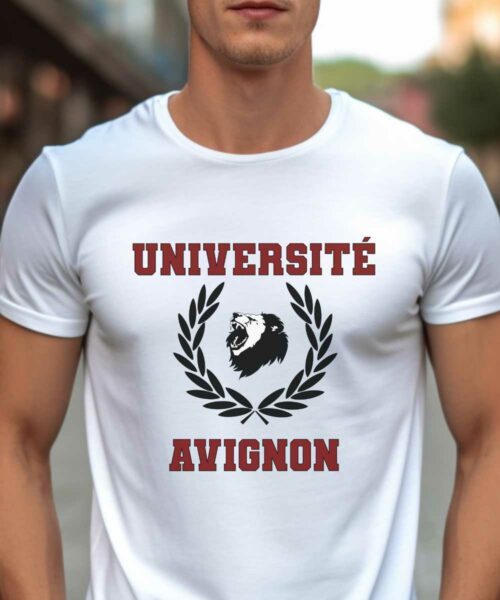 T-Shirt Blanc Université Avignon Pour homme-1