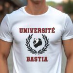 T-Shirt Blanc Université Bastia Pour homme-1