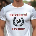 T-Shirt Blanc Université Bayonne Pour homme-1
