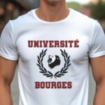 T-Shirt Blanc Université Bourges Pour homme-1