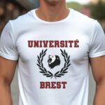 T-Shirt Blanc Université Brest Pour homme-1
