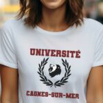 T-Shirt Blanc Université Cagnes-sur-Mer Pour femme-1