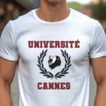 T-Shirt Blanc Université Cannes Pour homme-1