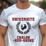 T-Shirt Blanc Université Chalon-sur-Saône Pour homme-1