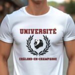 T-Shirt Blanc Université Châlons-en-Champagne Pour homme-1