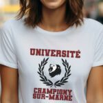T-Shirt Blanc Université Champigny-sur-Marne Pour femme-1