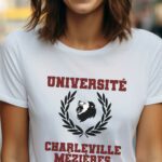 T-Shirt Blanc Université Charleville-Mézières Pour femme-1