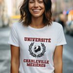 T-Shirt Blanc Université Charleville-Mézières Pour femme-2