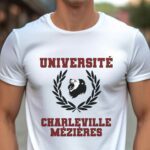 T-Shirt Blanc Université Charleville-Mézières Pour homme-1